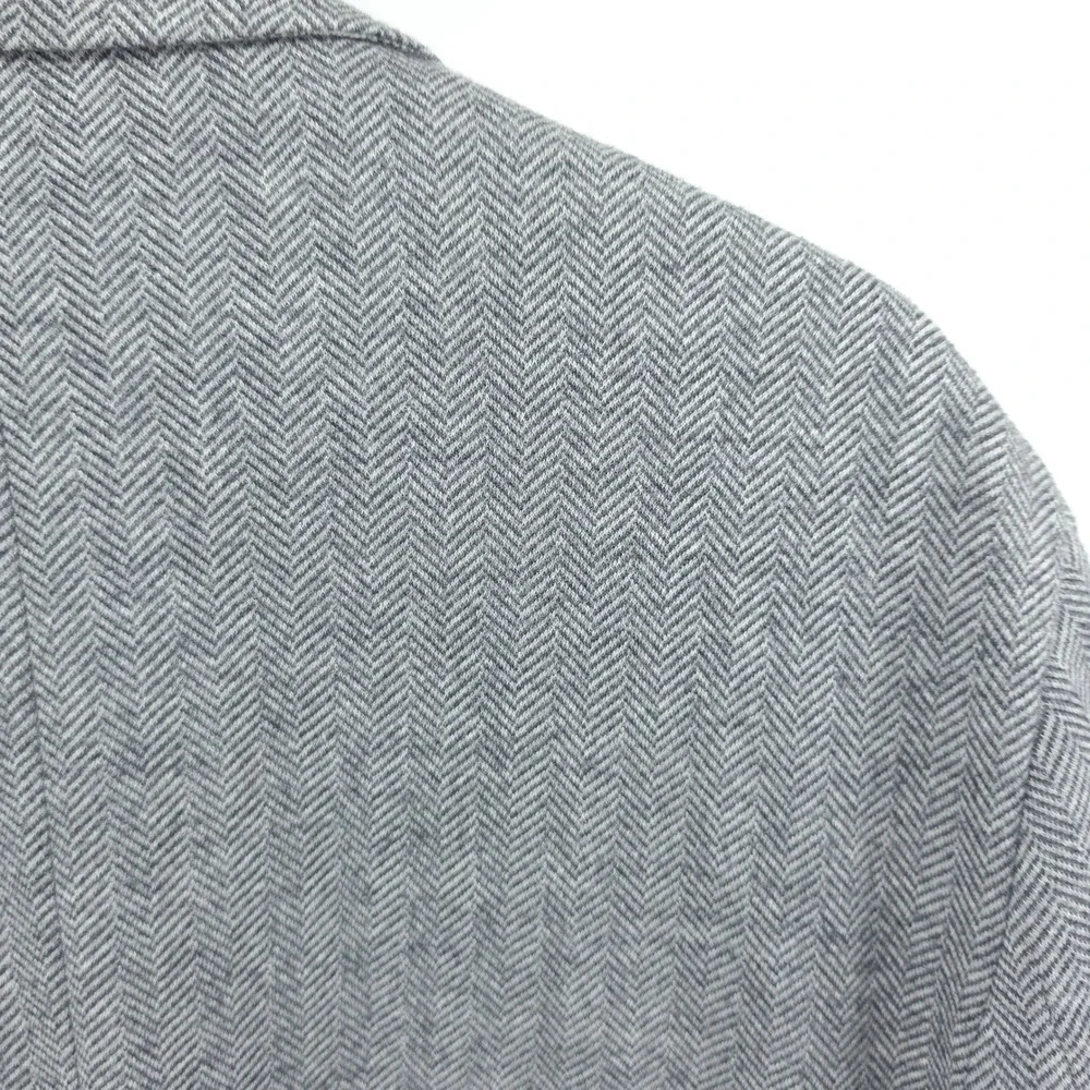 Brooks Brothers Mens Blazer Wool Cotton Herringbone Grey 46R Regent Fit Emmetex